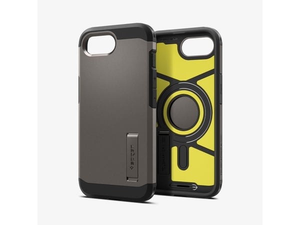 Spigen Tough Armor AI (MagFit), Mobilskal, Apple, iPhone 16e, 15,5 cm (6.1"), Metallisk