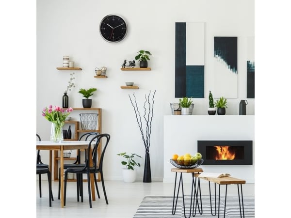 TFA-Dostmann 60.3544.01, Vegg, Radiostyrt klokke, Rund, Rustfritt stål, Rustfritt stål, Glass