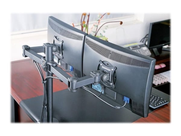 TECHly - Stativ - for 2 LCD-skjermer - svart - skjermstørrelse: 13"-27" - klemmemonterbar