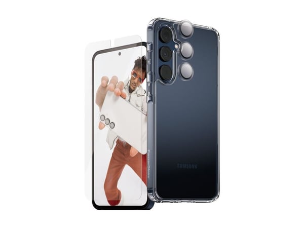 CARE by PanzerGlass - 3-i-1 beskyttelsespakke - beskyttelsesboks for mobiltelefon - robust - flaggskip - polyethlen-tereftalat (PET), herdet glass ...