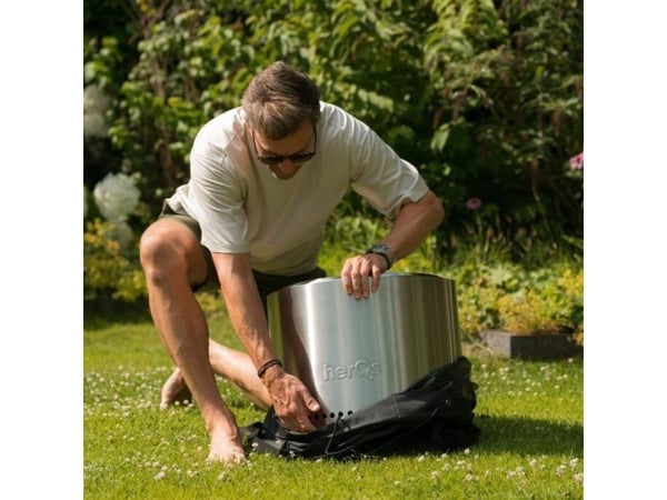 herQs Smokeless FirePit - Blaze - Silver