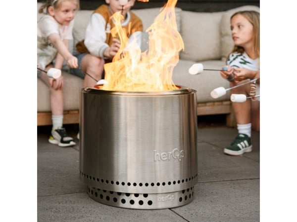 herQs Smokeless FirePit - Blaze - Silver