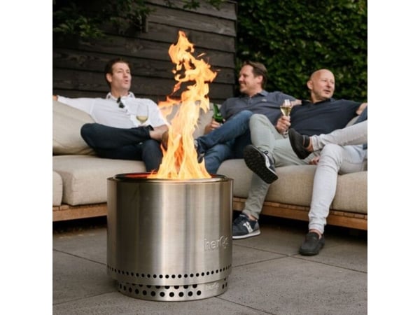 herQs Smokeless FirePit - Blaze - Silver
