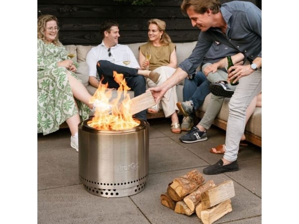 herQs Smokeless FirePit - Blaze - Silver