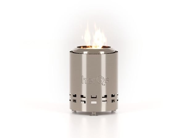 herQs Smokeless FirePit - Mighty - Silver