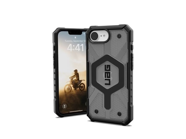 UAG Pathfinder Clear Magsafe - beskyttelsesdeksel for iPhone 16e (2025) kompatibel med MagSafe (aske)