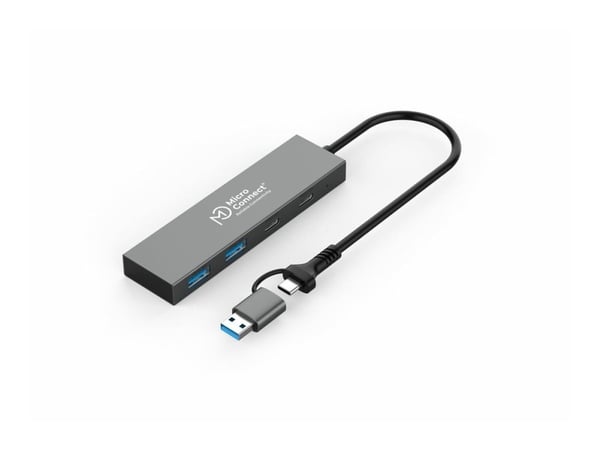 Microconnect UC0066-5G-USB-C-4IN1, USB 3.2 Gen 2 (3.1 Gen 2) Type-C, USB 3.2 Gen 2 (3.1 Gen 2) Type-C, 5000 Mbit/s, Hopea, 0,3 m, 126,5 mm