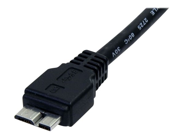 StarTech 0,5 m svart SuperSpeed USB 3.0-kabel A till Micro B – M/M - USB-kabel - Micro-USB typ B (hane) till USB typ A (hane) - USB 3.0 - 50 cm - f...