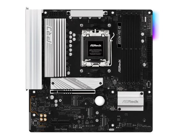 ASRock B850M PRO RS - Moderkort - micro ATX - Socket AM5 - AMD B850 Chipuppsättning - USB-C 3.2 Gen2, USB-C 3.2 Gen 1, USB 3.2 Gen 2, USB 3.2 Gen 1...