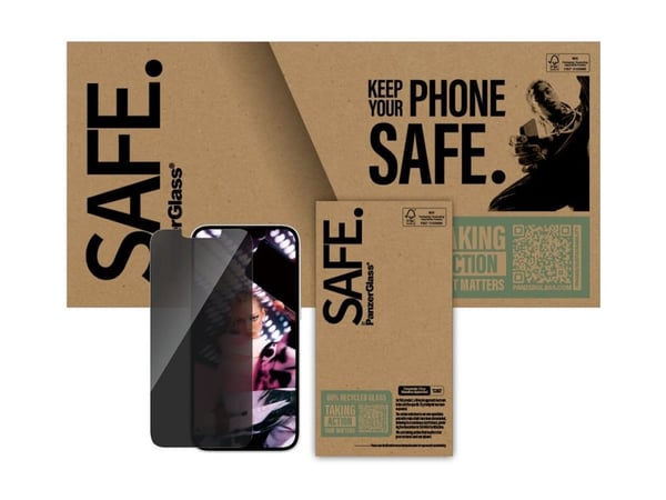 SAFE. by PanzerGlass - Matkapuhelimen näytönsuoja - erittäin leveä istuvuus - lasi - yksityisyyssuodattimella - 2-suuntainen - Apple iPhone 13, 14,...