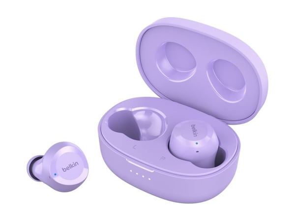 Belkin SoundForm Bolt - True wireless-hodetelefoner med mikrofon - i øret - Bluetooth - lavendel