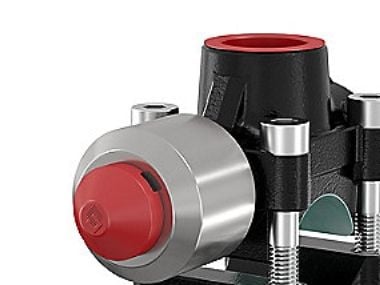 Flamco T-Plus 1/2-1/2 25 bar gängad anborning, svart coated (får ej användas för tappvatten)