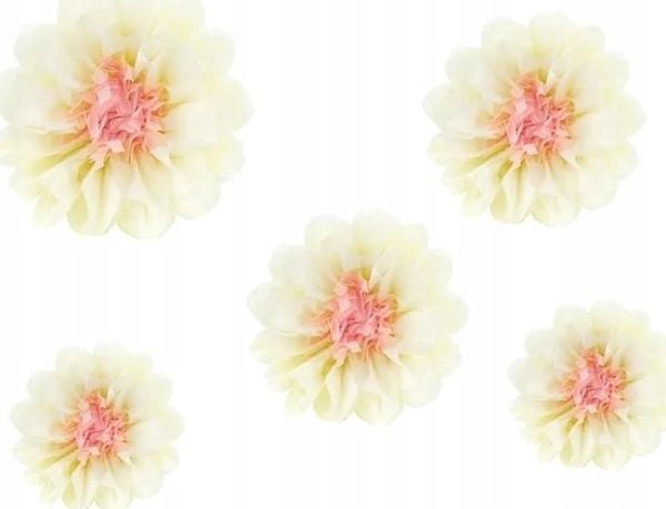 MFP-papir dekorasjon blomster 30–20 cm 5 stk MFP-papir dekorasjon blomster 30–20 cm 5 stk