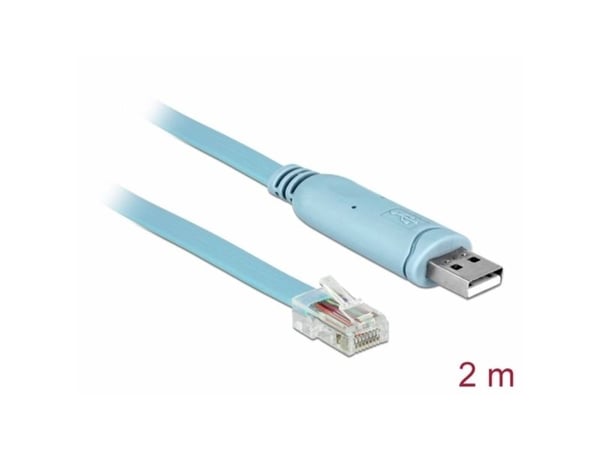 DeLOCK 64185, 2 m, RJ-45, USB A-tyyppi, Uros, Uros, Suora