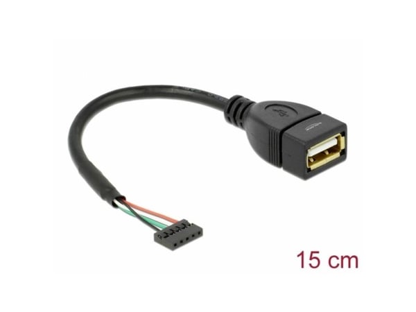 Delock - Intern-til-ekstern USB-adapter - USB (hunn) til 5-pins USB 2.0-hode (hunn) - 15 cm - svart