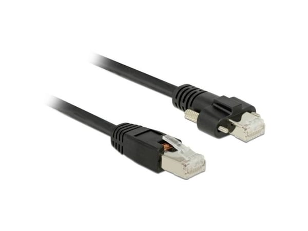 Delock - Koblingskabel - RJ-45 (hann) skrubar til RJ-45 (hann) - 10 m - skjermet, beskyttet tvunnet parkabel (STTP) - CAT 6 - svart