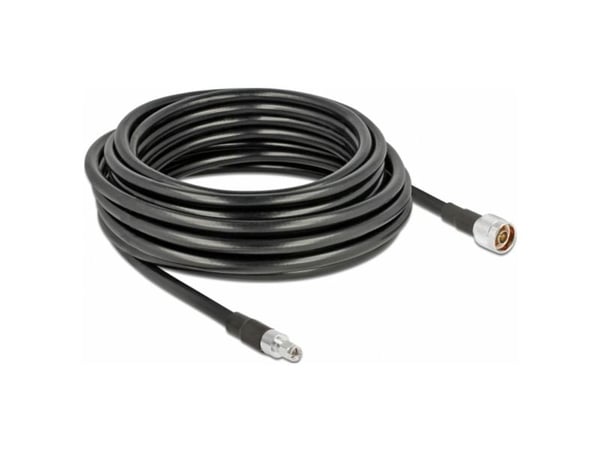 Delock - Antennkabel - N-kontakt (P) till RP-SMA (P) - 10 m - koaxial - CFD-400 - svart