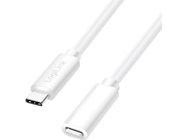 LogiLink CU0220, 1 m, USB C, USB C, USB 2.0, 0,48 Gbit/sek, Vit