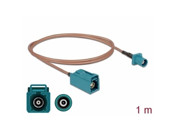 Delock - Antennekabel - FAKRA Z-kobling (hann) til FAKRA Z-kobling (hunn) - 1 m - 2.6 mm - koaksial - RG-316