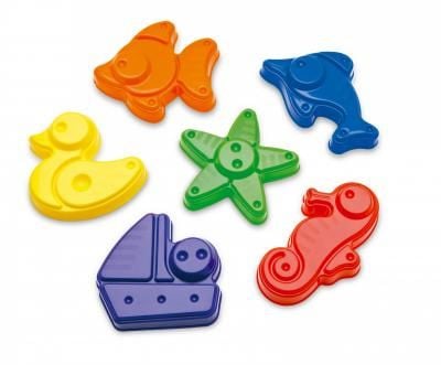 PLASTO Set of 6 sand moulds in netting, 9-12 cm