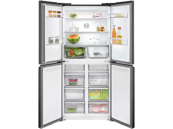 Bosch Serie 4 KMC85LEEA, Vapaasti seisova, Ranskalainen ovi, Harmaa, Lasi, Vierekkäin, 547 L