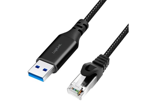 LogiLink CU0400, 1 m, Cat6, S/FTP (S-STP), USB Type-A, RJ-45, Sort