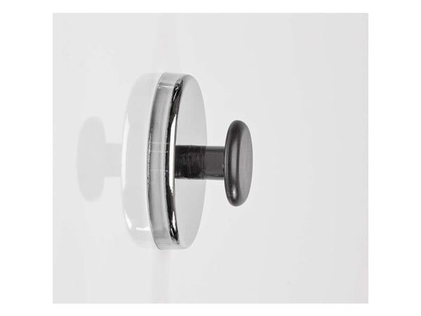MAUL kraftmagnet med håndtaksknapp, 51 mm, holdekraft: 9 kg, sølv / svart, diameter: 51 mm / høyde: 24 mm, - 1 stk (6154996)
