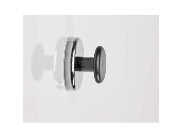 MAUL kraftmagnet med håndtaksknapp, 38 mm, holdekraft: 5 kg, sølv / svart, diameter: 38 mm / høyde: 24 mm, - 1 stk (6154896)
