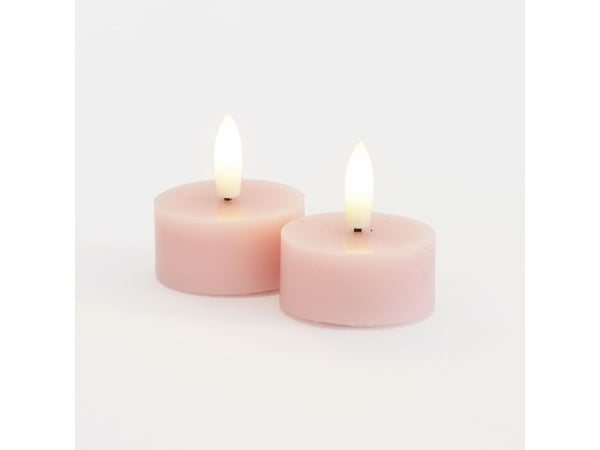 Sille telys 2-pk sett, Ø4,5xH2,2 cm, lys rosa