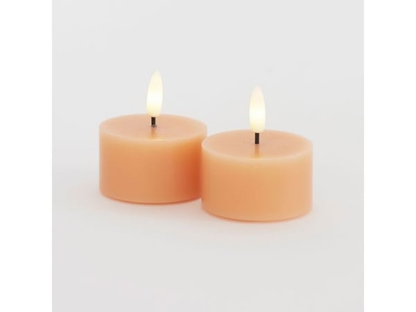 Sille telys 2 stk. sett, Ø6xH3,4 cm, Peach