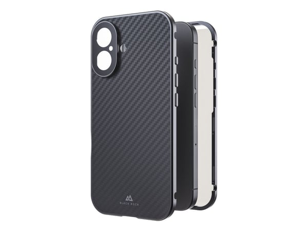 Black Rock 360° Glass, Suojus, Apple, iPhone 16, 15,5 cm (6.1"), musta, Läpinäkyvä