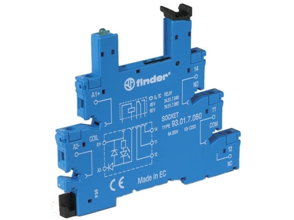 Finder 93.01.8.240 Releen pistorasia kiinnikkeellä, LED-valolla, releen kelan EMC-merkinnällä Sopii sarjaan: Phoenix Contact Sarja EMD-SL (L x S x ...
