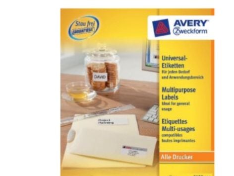 Avery Zweckform 3653 - Papir - permanet adhesiv - hvit - 105 x 42.3 mm 2800 etikett(er) (200 ark x 14 merkelapper
