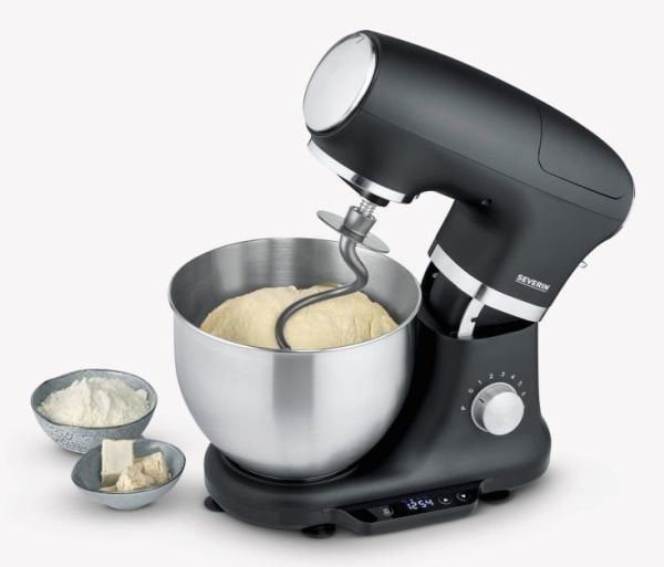 Severin KM 3898, 5,5 l, Svart, Sølv, Rustfritt stål, 1000 W, 380 mm, 235 mm