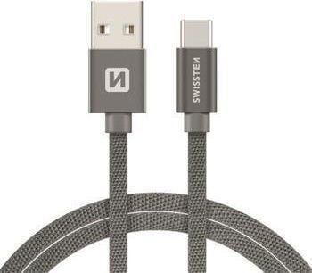 Swissten 71521202, 1,2 m, USB A, USB C, 0,48 Gbit/s, harmaa