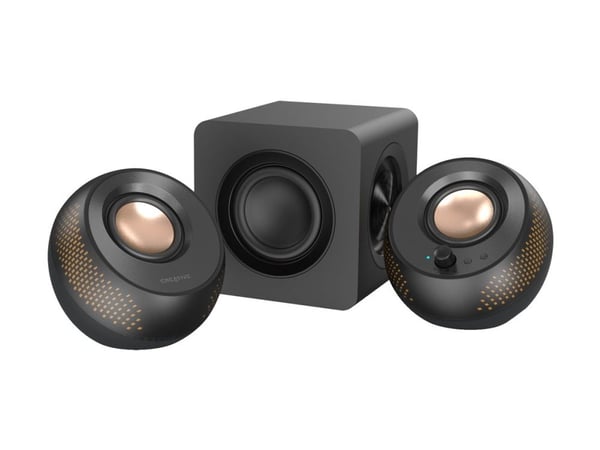 Creative Pebble X Plus - Høyttalersystem - for PC - 2,1 kanaler - trådløs - Bluetooth - 15 watt (Total) - svart