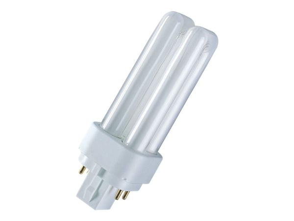 OSRAM DULUX D/E - Ikke-integrert kompakt fluorescerende lyspære - form: T12X2 - G24q-1 - 13.7 W - klasse G - varmt hvitt lys - 3000 K OSRAM DULUX D/E - Ikke-integrert kompakt fluorescerende lyspære - form: T12X2 - G24q-1 - 13.7 W - klasse G - varmt hvitt lys - 3000 K