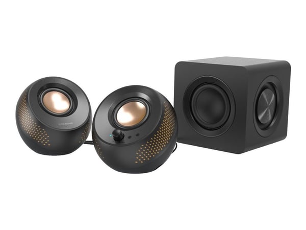 Creative Pebble X Plus - Høyttalersystem - for PC - 2,1 kanaler - trådløs - Bluetooth - 15 watt (Total) - svart