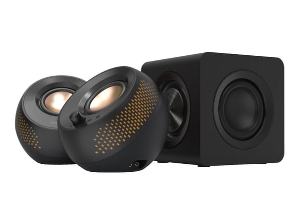Creative Pebble X Plus - Høyttalersystem - for PC - 2,1 kanaler - trådløs - Bluetooth - 15 watt (Total) - svart