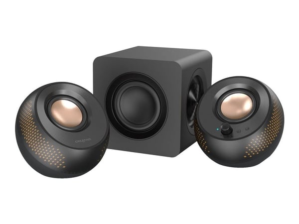 Creative Pebble X Plus - Høyttalersystem - for PC - 2,1 kanaler - trådløs - Bluetooth - 15 watt (Total) - svart