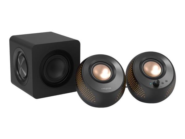 Creative Pebble X Plus - Høyttalersystem - for PC - 2,1 kanaler - trådløs - Bluetooth - 15 watt (Total) - svart