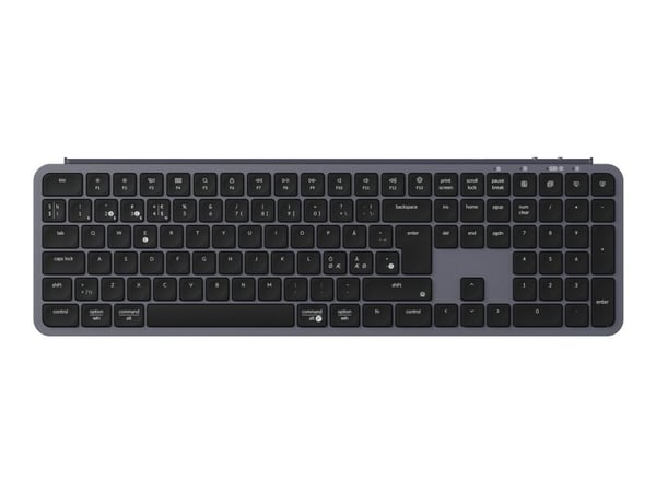 Keychron B6 Pro - Tastatur - Ultra-Tynn - 100% - full size - trådløs - Bluetooth 5.2, 2.4 GHz - QWERTY - Nordisk - romgrå