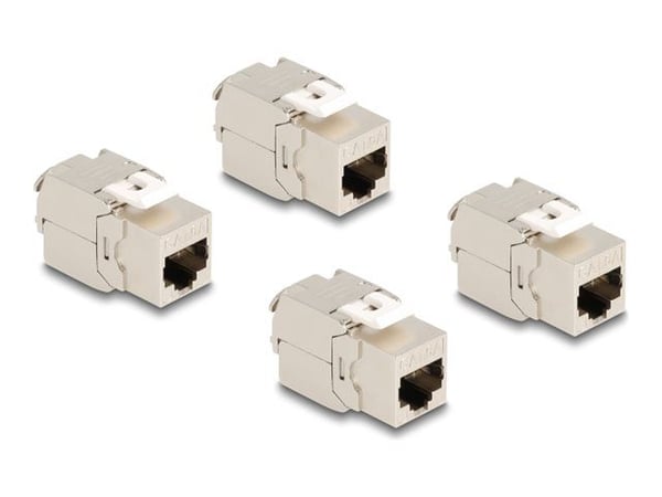 Delock Keystone-moduuli RJ45-pistorasia Cat.6A STP 4 kpl