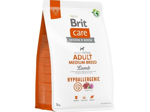 Brit Karma Crae Dog hypoallergen voksen mellomstor rase lam 3 kg