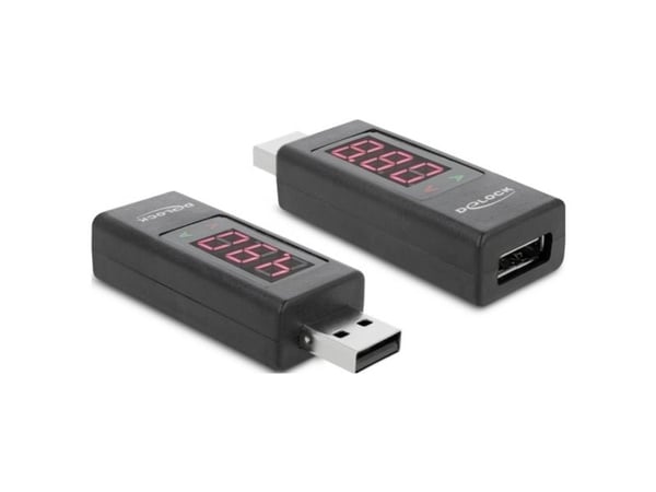 Delock - USB-volt- og strømmåler - USB Type A - svart