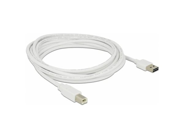 Delock Easy - USB-kabel - USB (hann) reversibel til USB-type B (hann) - USB 2.0 - 3 m - hvit