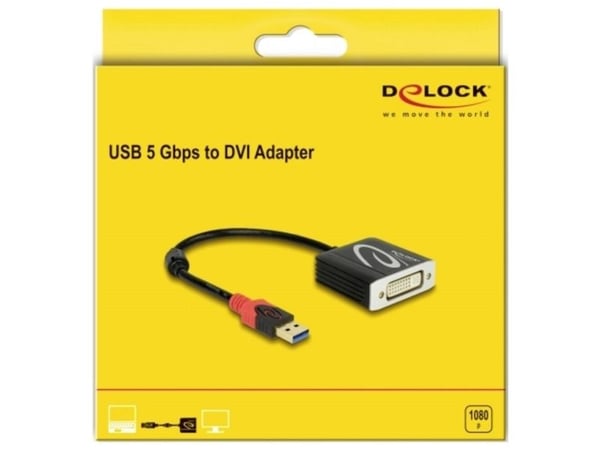Delock - Ekstern videoadapter - USB 3.0 - DVI - svart - løsvekt