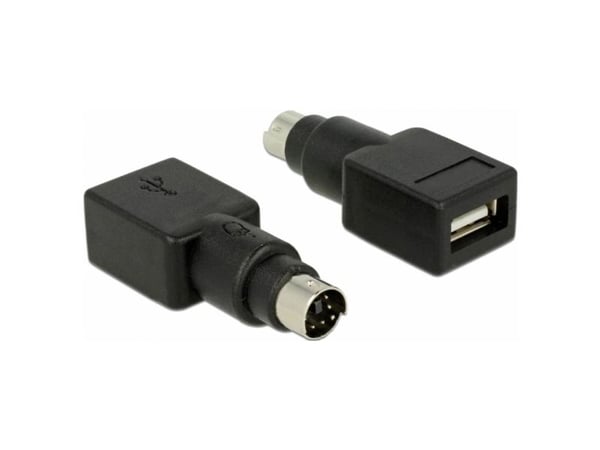 Delock - Tastatur- / musadapter - PS/2 (hann) til USB (hunn) - svart