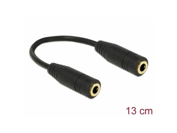 DeLOCK 65896, 3.5mm, Naaras, 3.5mm, Naaras, 0,13 m, Musta