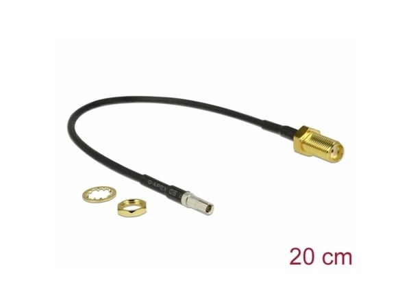 DeLOCK - Antennekabel - SMA (S) til TS-9 (S) - 20 cm - Coax - RG-174 - Svart